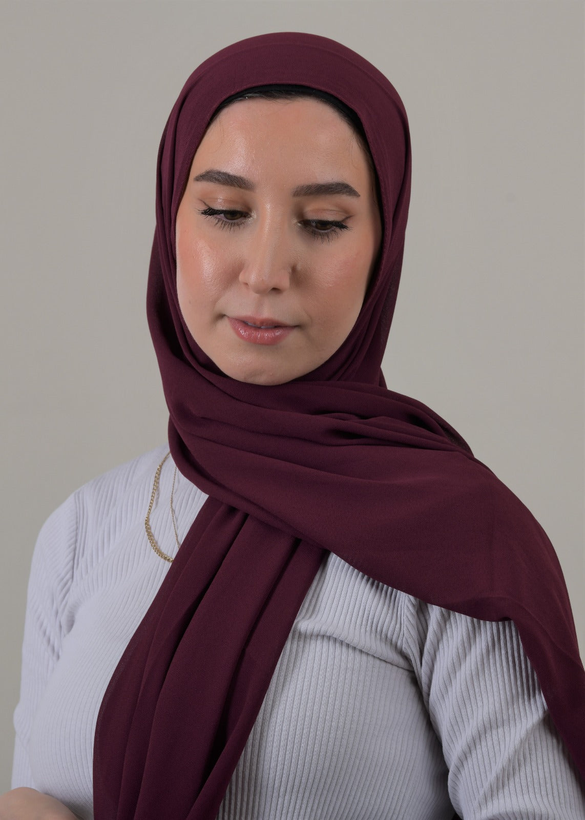 Instant Chiffon Hijab - Maroon