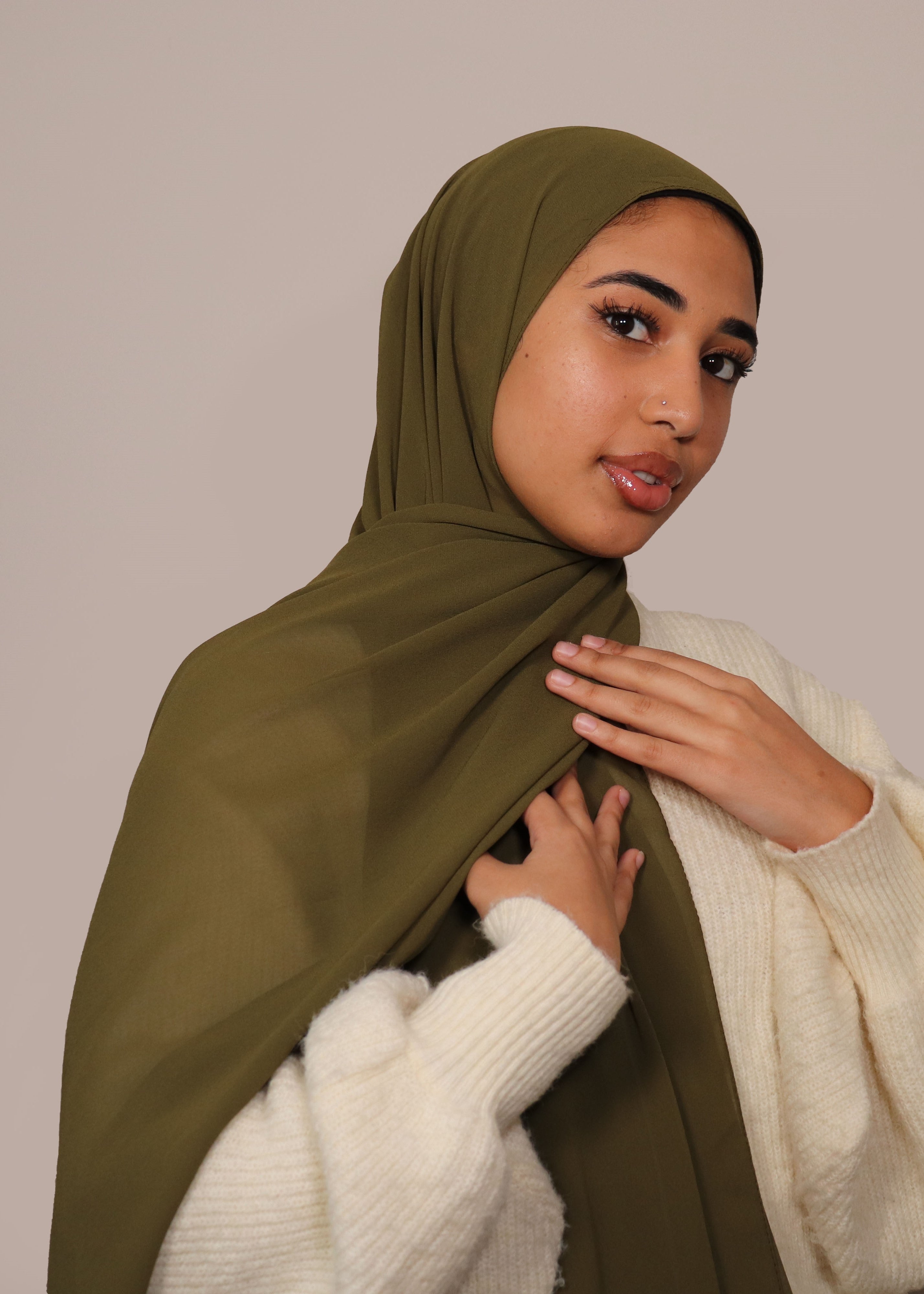 Classic Chiffon Hijab - Army