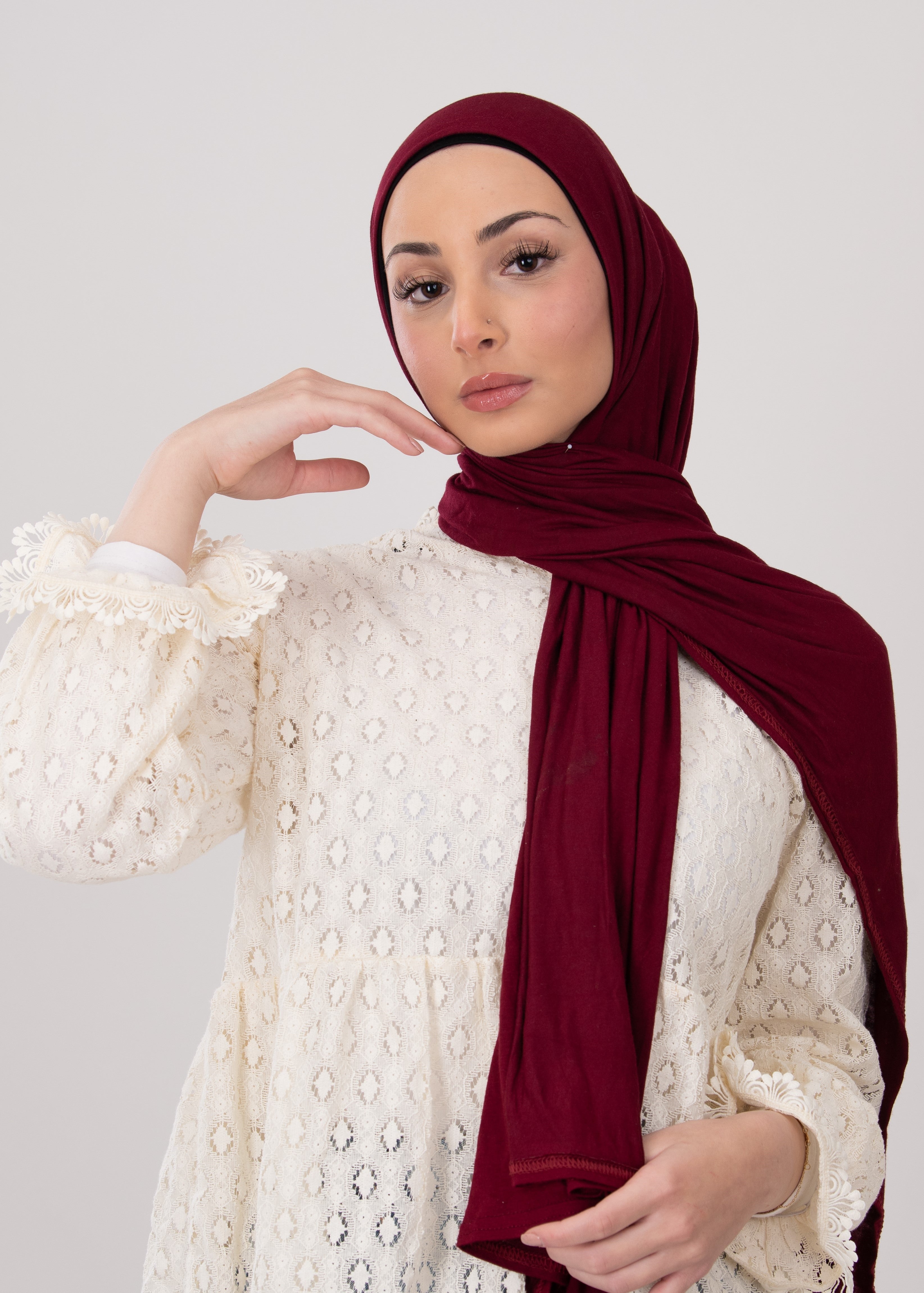 Premium Jersey Hijab - Burgundy