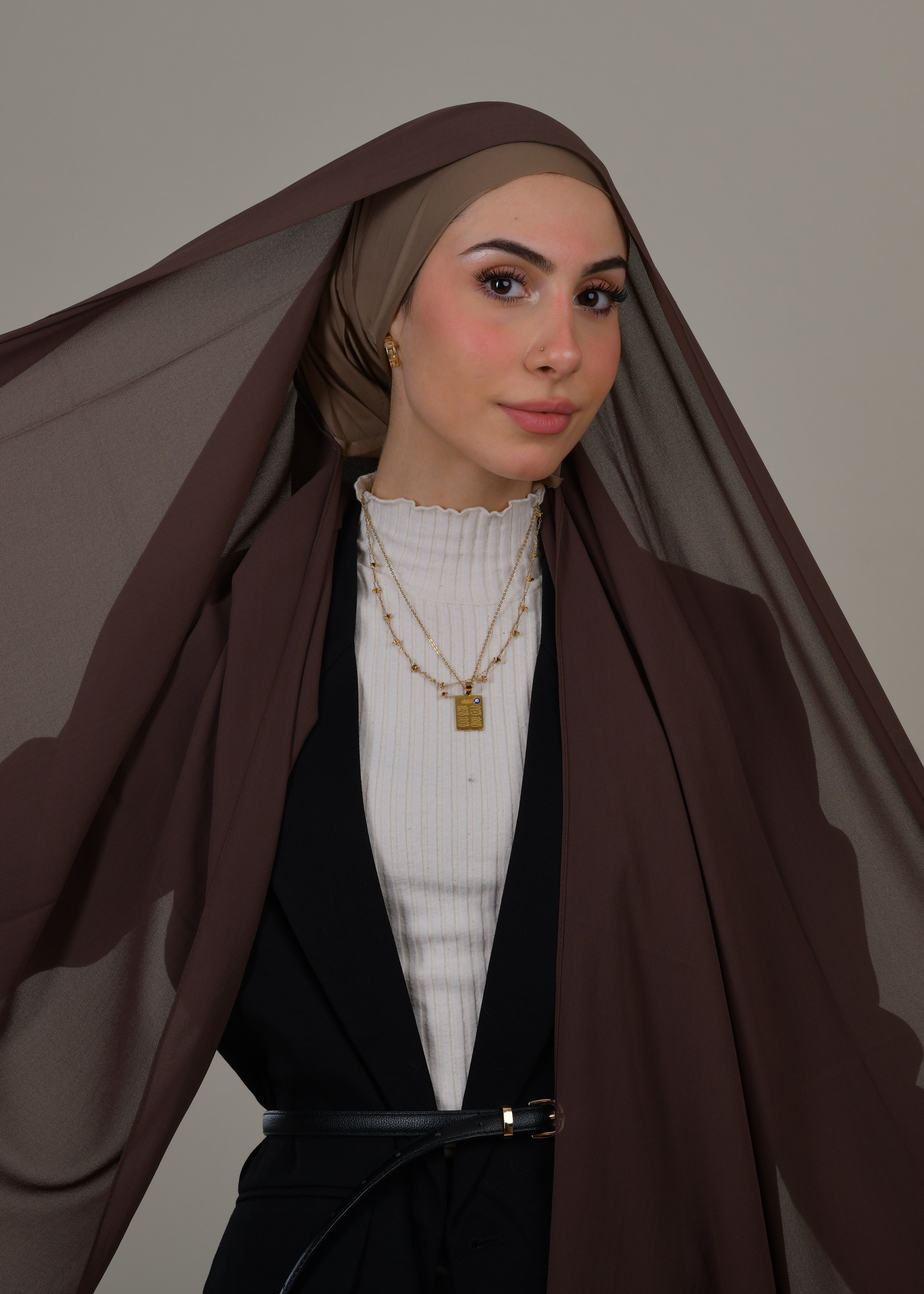 Instant Chiffon Hijab - Coffee