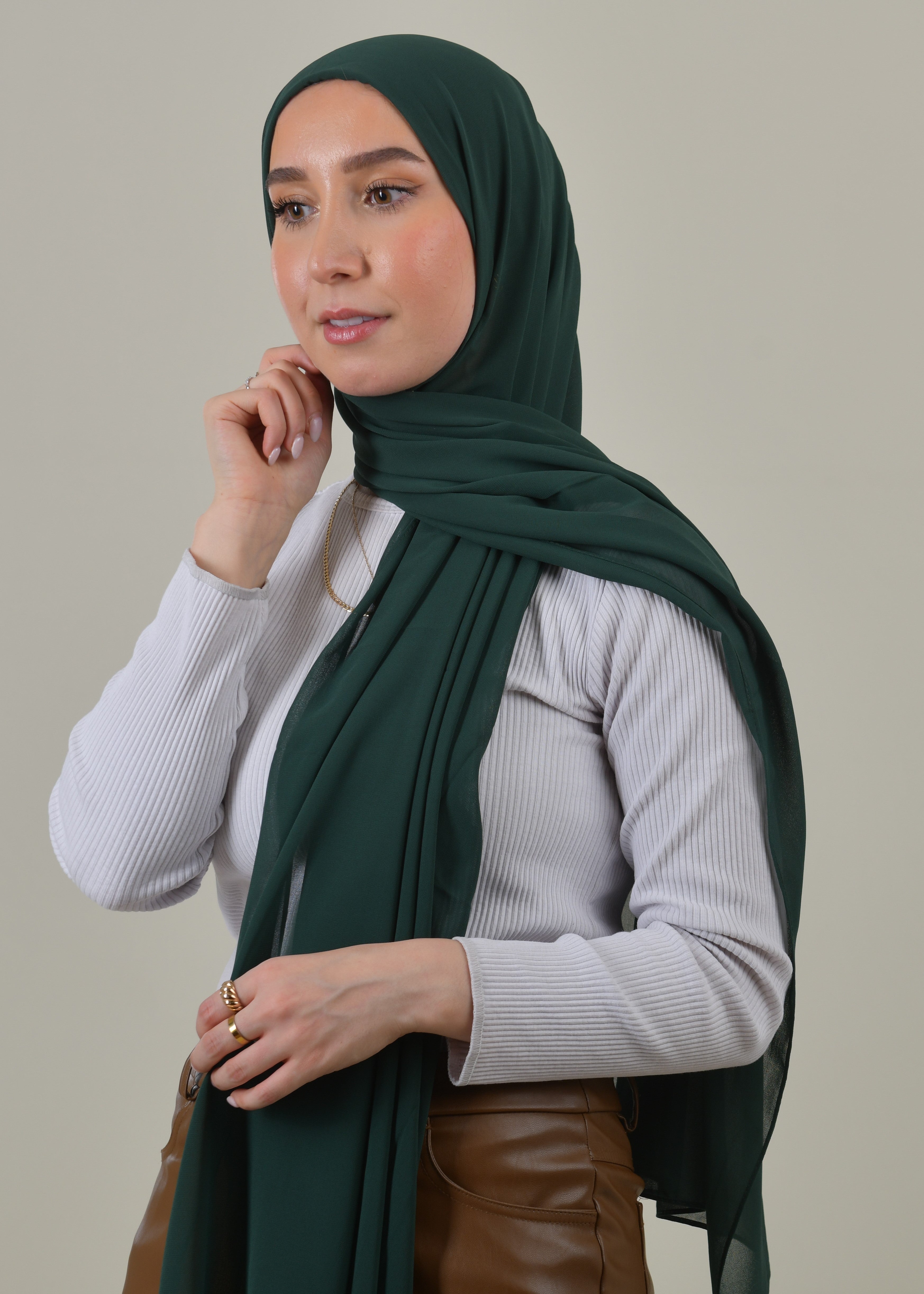 Instant Chiffon Hijab - Emerald