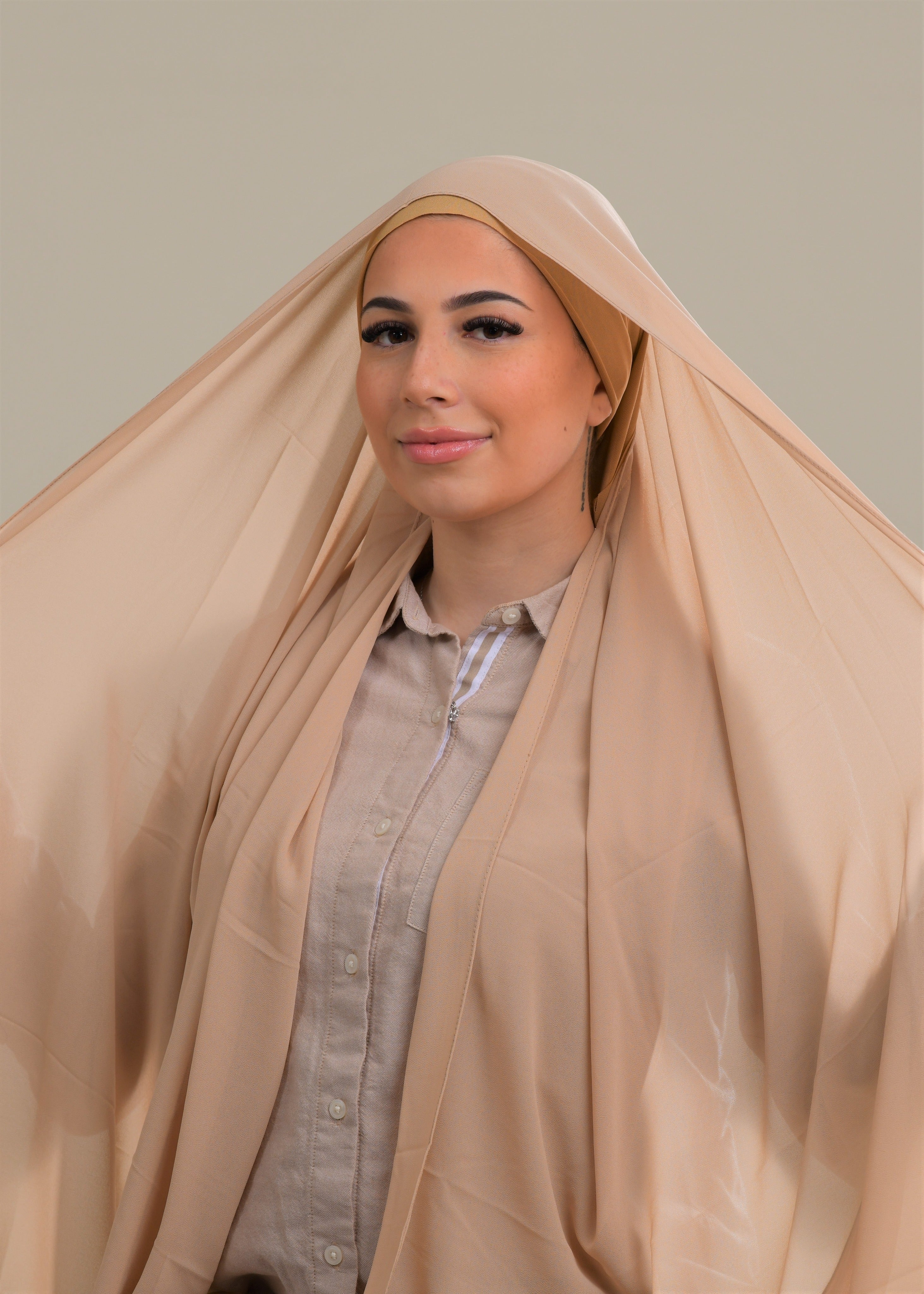 Instant Chiffon Hijab - Beige