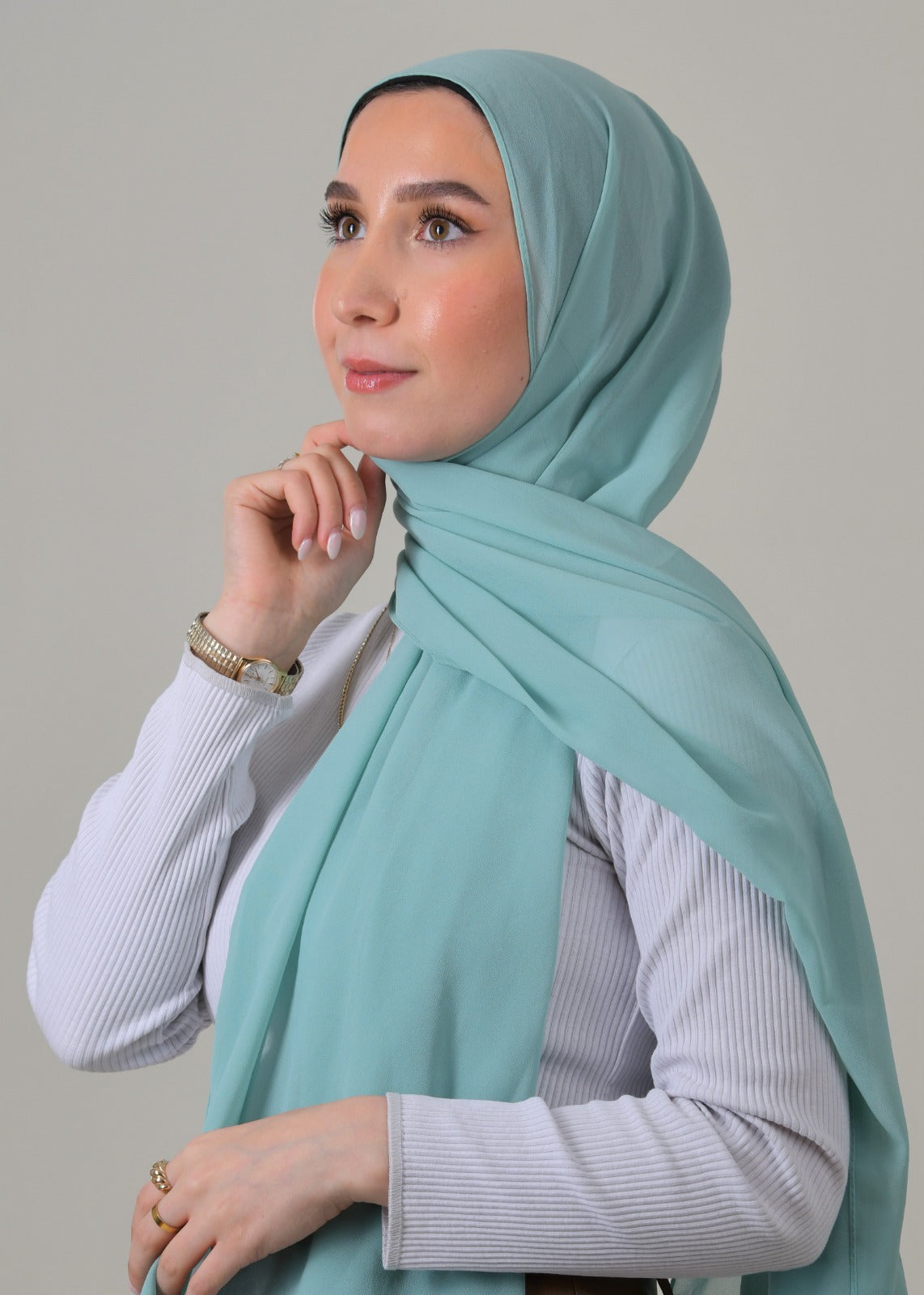 Classic Chiffon Hijab - Light Teal