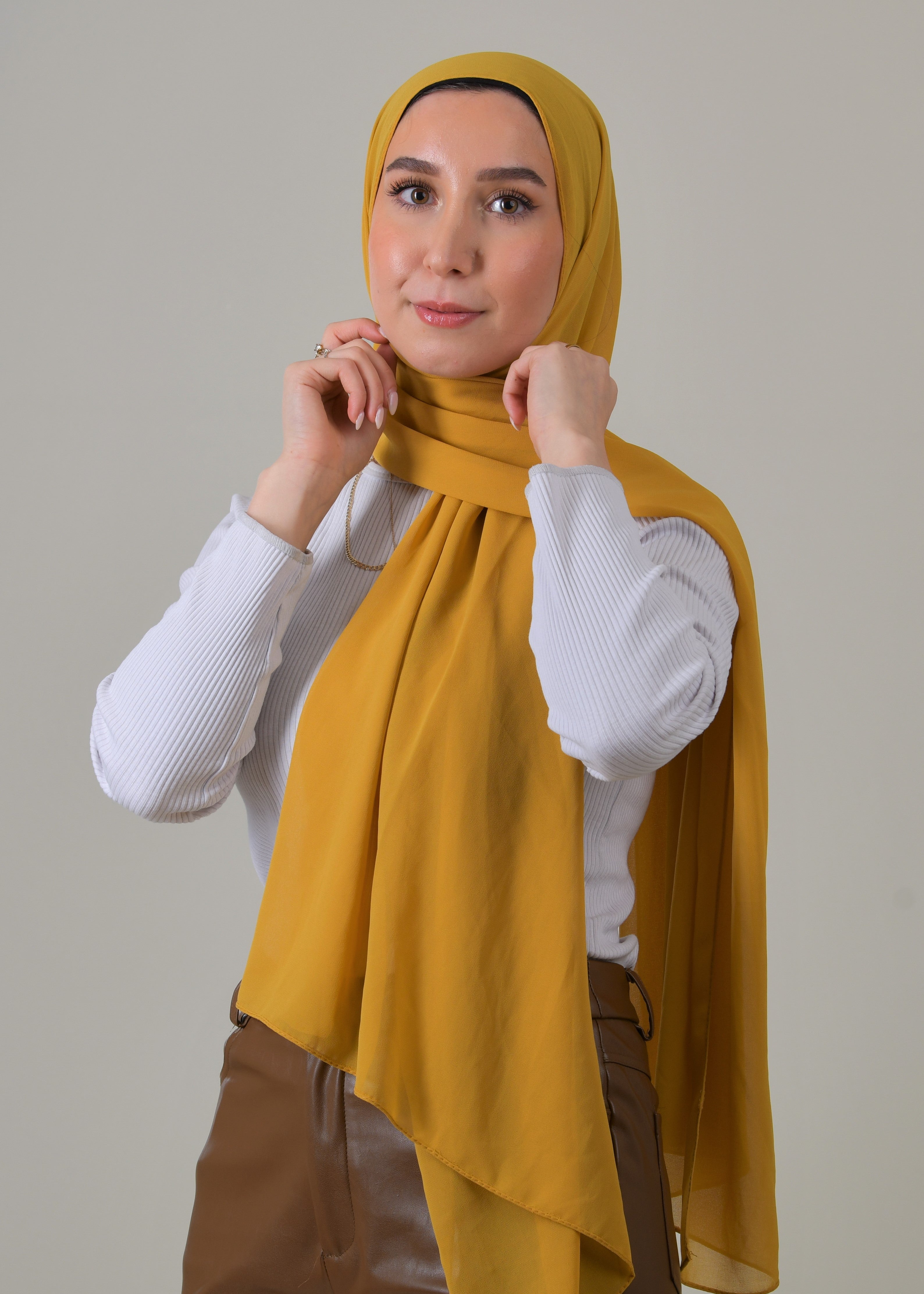 Classic Chiffon Hijab - Mustard